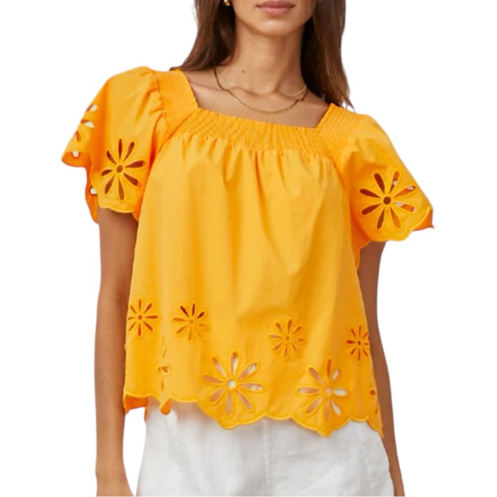 Rails Sonora Marigold Eyelet Yellow Womens Size XS